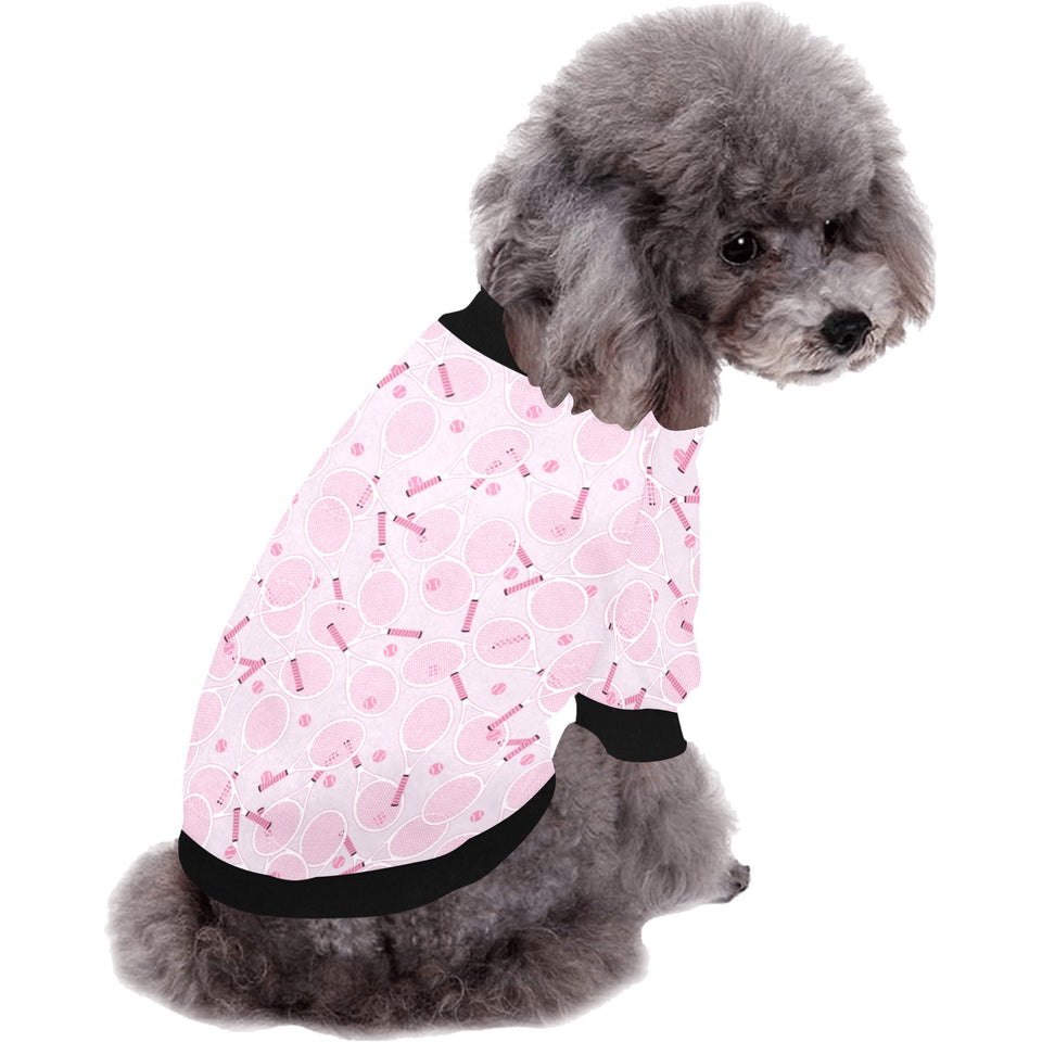 Tennis Pattern Print Design 02 All Over Print Pet Dog Round Neck Fuzzy Shirt