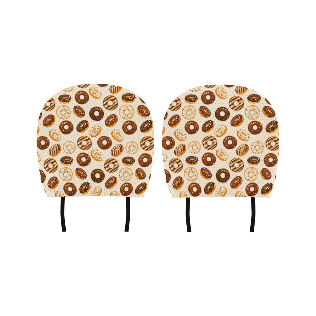 Chocolate Donut Pattern Car Headrest Cover