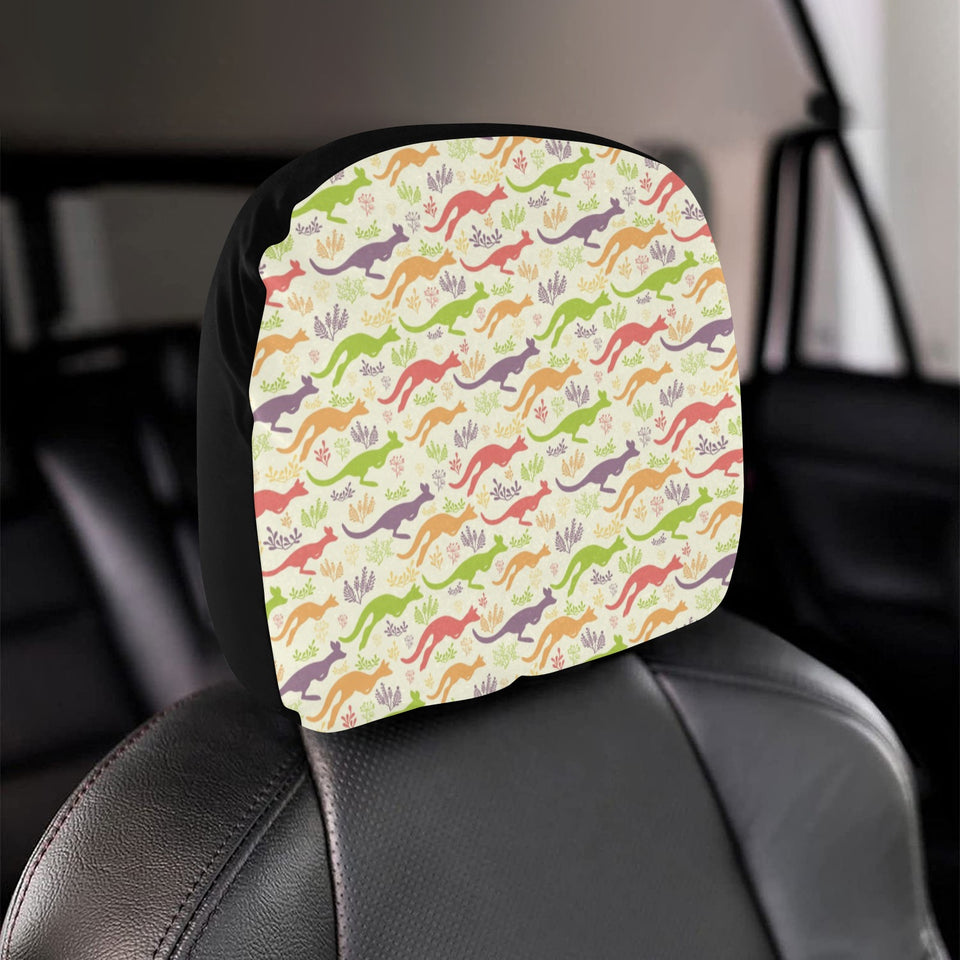 Colorful Kangaroo Pattern Car Headrest Cover