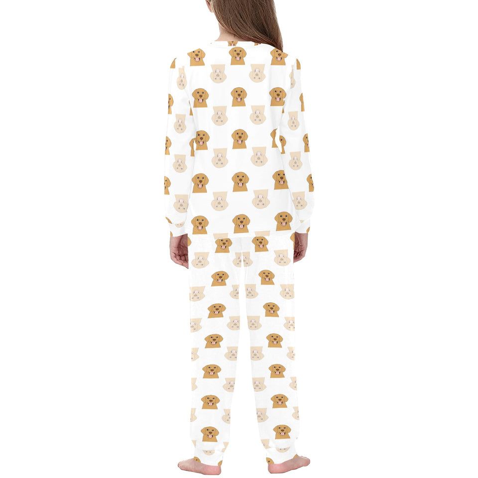 Golden Retriever Pattern Print Design 03 Kids' Boys' Girls' All Over Print Pajama Set