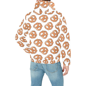 Pretzels Pattern Print Design 05 Men's Padded Hooded Jacket(ModelH42)