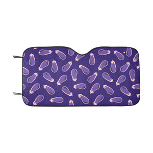 Eggplant Pattern Print Design 02 Car Sun Shade