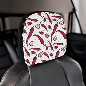 Red Chili Pattern background Car Headrest Cover