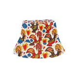 Colorful Rooster Chicken Guitar Pattern Unisex Bucket Hat