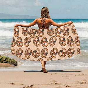 Pretzels Pattern Print Design 02 Beach Towel