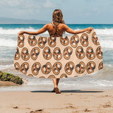 Pretzels Pattern Print Design 02 Beach Towel