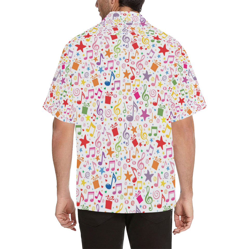 Music Notes Pattern Print Design 04 Men's All Over Print Hawaiian Shirt (Model T58)