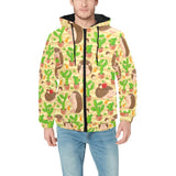 Hedgehog Pattern Print Design 02 Men's Padded Hooded Jacket(ModelH42)