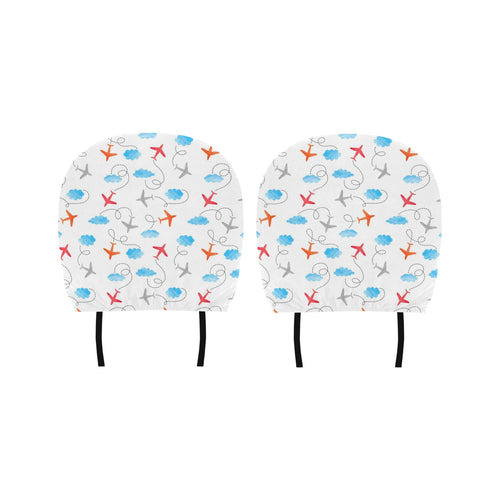 Airplane Cloud Pattern Car Headrest Cover