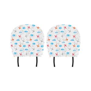 Airplane Cloud Pattern Car Headrest Cover