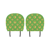 Bonsai Pattern Green Background Car Headrest Cover