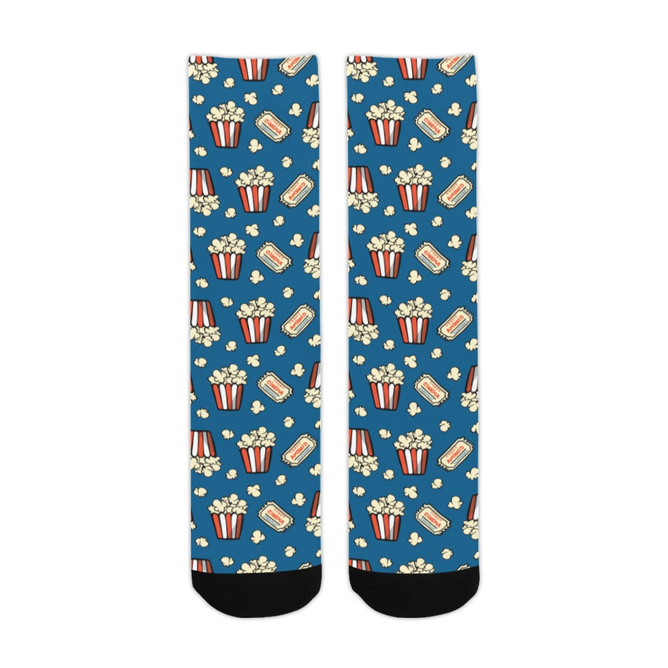 Popcorn Pattern Print Design 03 Crew Socks