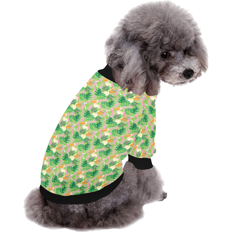 Pelican Pattern Print Design 05 All Over Print Pet Dog Round Neck Fuzzy Shirt