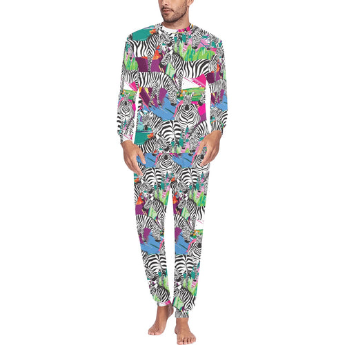 Zebra Colorful Pattern Men's All Over Print Pajama