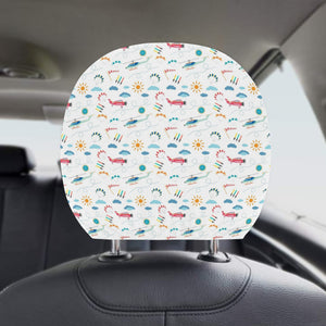 Helicopter Plane Pattern Car Headrest Cover