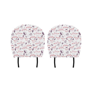 Sloth Leaves Pattern Car Headrest Cover