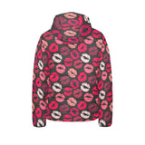 Lips Pattern Print Design 02 Kids' Boys' Girls' Padded Hooded Jacket