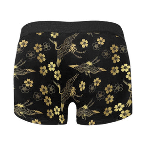 Gold Japanese Theme Pattern Men's All Over Print Boxer Briefs Men's Underwear