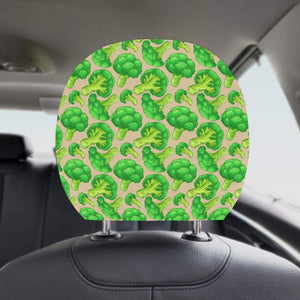 Broccoli Pattern Pink background Car Headrest Cover