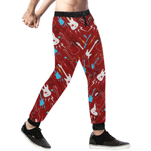 Electical Guitar Red Pattern Unisex Casual Sweatpants