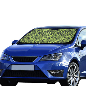 Canabis Marijuana Weed Pattern Print Design 03 Car Sun Shade