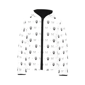 Mustache Beard Pattern Print Design 01 Kids' Boys' Girls' Padded Hooded Jacket