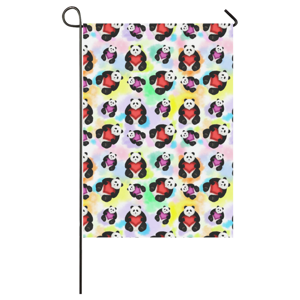 Panda Cute Heart Pattern House Flag Garden Flag