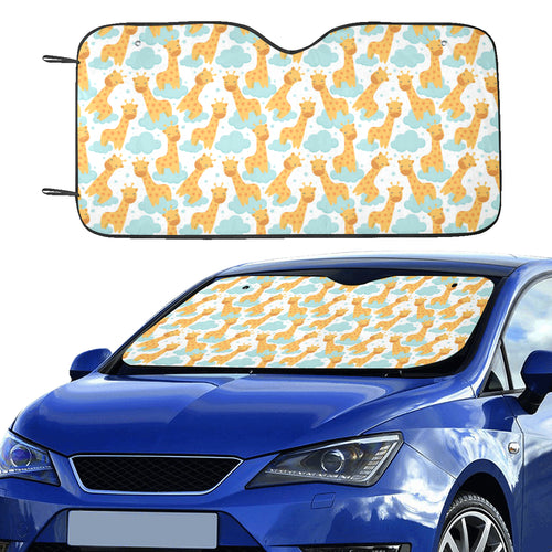 Giraffe Pattern Print Design 05 Car Sun Shade