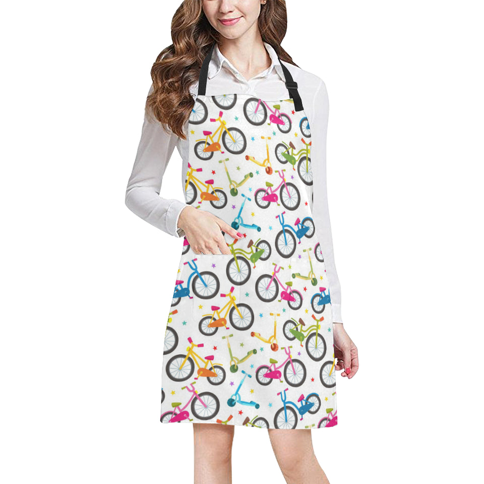 Bicycle Pattern Print Design 02 Adjustable Apron