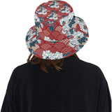 Red Theme Japanese Pattern Unisex Bucket Hat