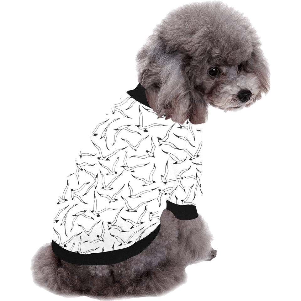 Seagull Pattern Print Design 04 All Over Print Pet Dog Round Neck Fuzzy Shirt