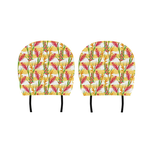 Heliconia Pattern Car Headrest Cover