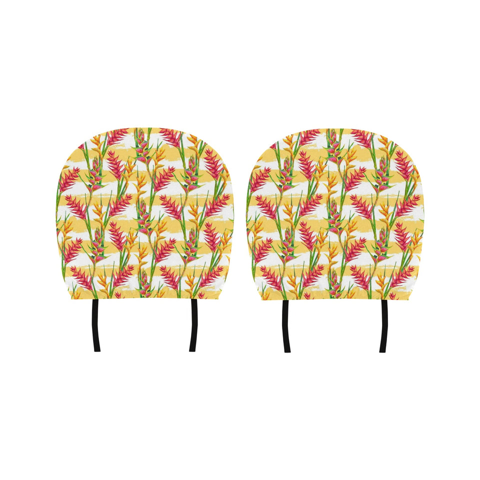 Heliconia Pattern Car Headrest Cover