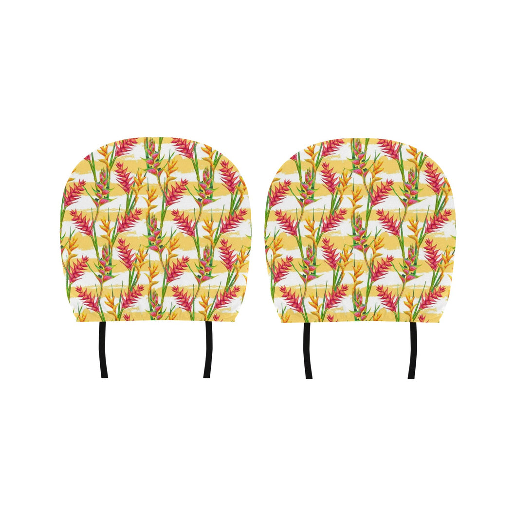 Heliconia Pattern Car Headrest Cover