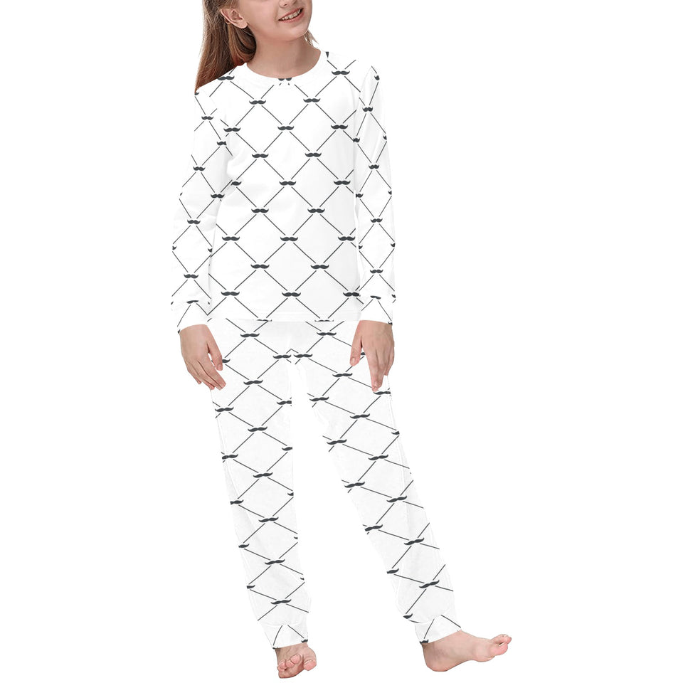 Mustache Beard Pattern Print Design 02 Kids' Boys' Girls' All Over Print Pajama Set