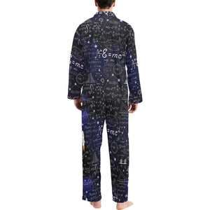 Math Pattern Print Design 02 Men's Long Pajama Set