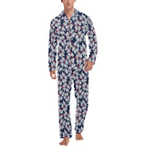 Hibiscus Pattern Print Design 02 Men's Long Pajama Set