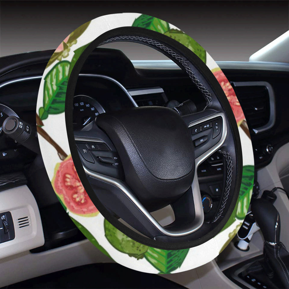 Guava Leaves Pattern Car Steering Wheel Cover