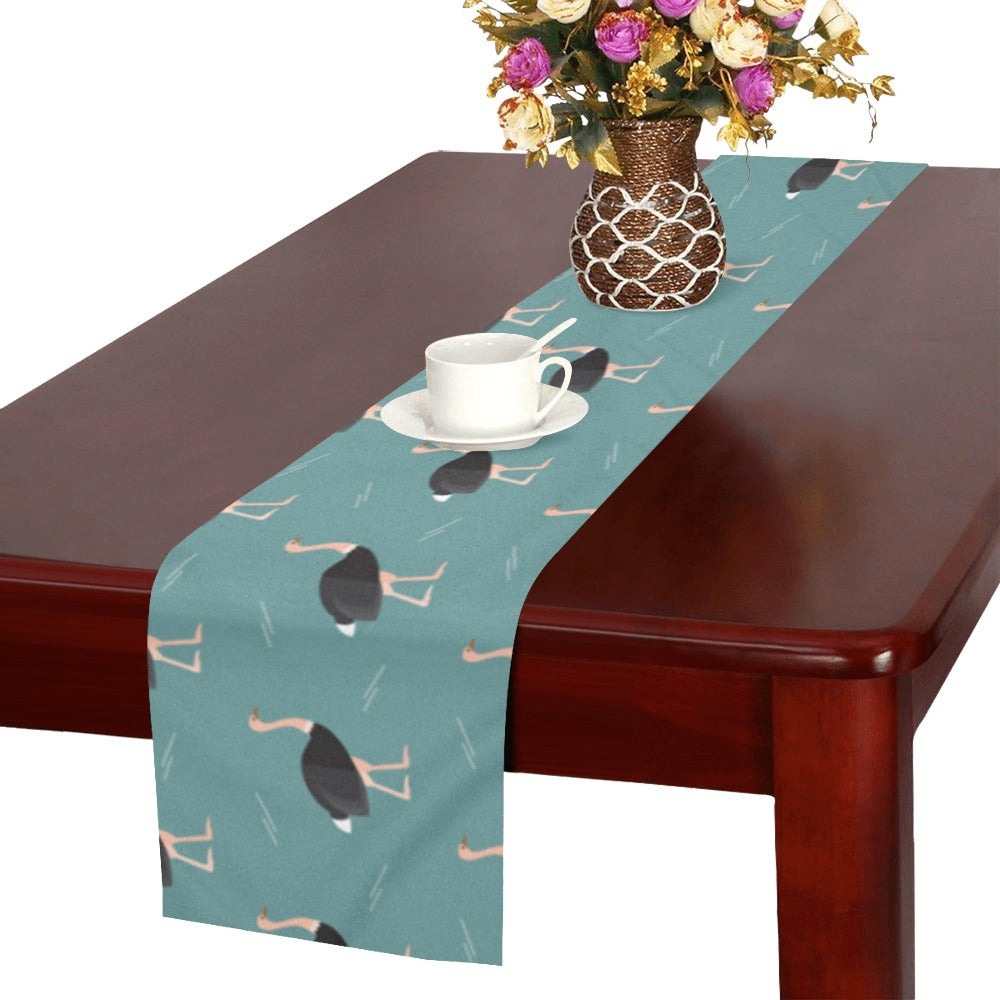 Ostrich Pattern Print Design 01 Table Runner