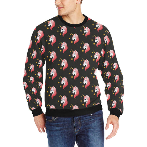 Unicorn Star Pattern Men's Crew Neck Sweatshirt