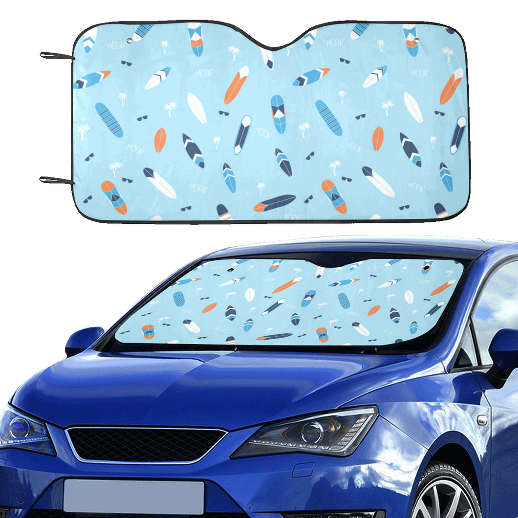 Surfboard Pattern Print Design 05 Car Sun Shade