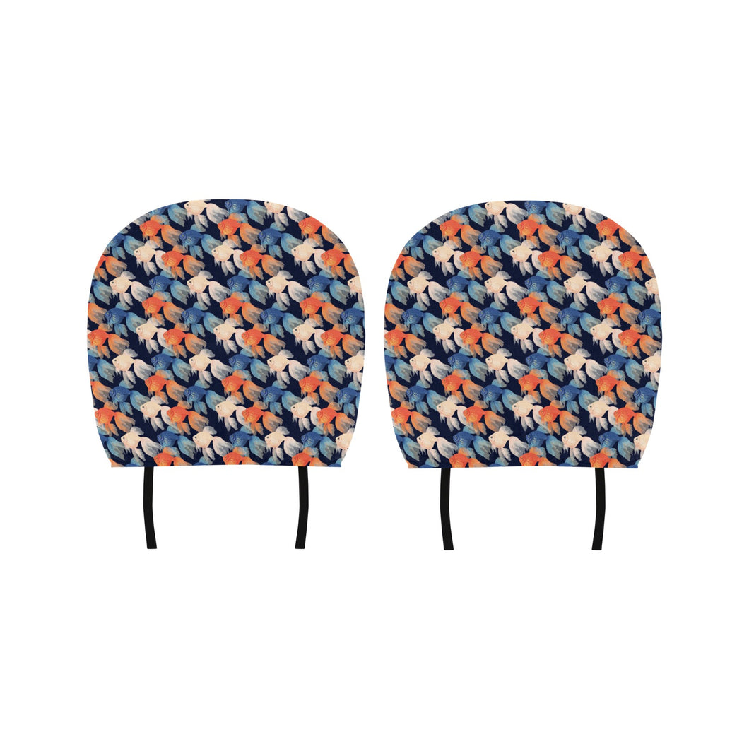 Goldfish Pattern Print Design 04 Car Headrest Cover