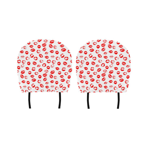 Lips Pattern Print Design 01 Car Headrest Cover