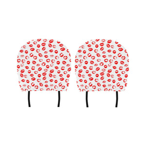 Lips Pattern Print Design 01 Car Headrest Cover