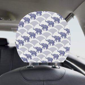 Elephant Pattern Background Car Headrest Cover