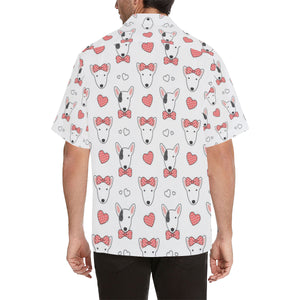 Bull Terrier Pattern Print Design 04 Men's All Over Print Hawaiian Shirt (Model T58)