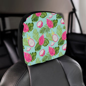 Dragon Fruit Leaves Pattern Car Headrest Cover