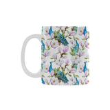 Peacock Pink Flower Pattern Classical White Mug (FulFilled In US)