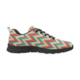 Zigzag Chevron Pattern Men's Sneakers Black