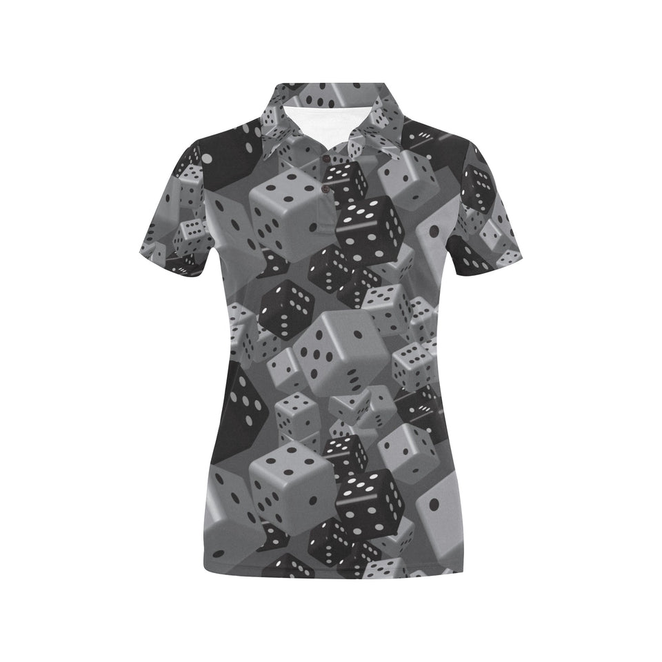 Dice Pattern Print Design 05 Women's All Over Print Polo Shirt